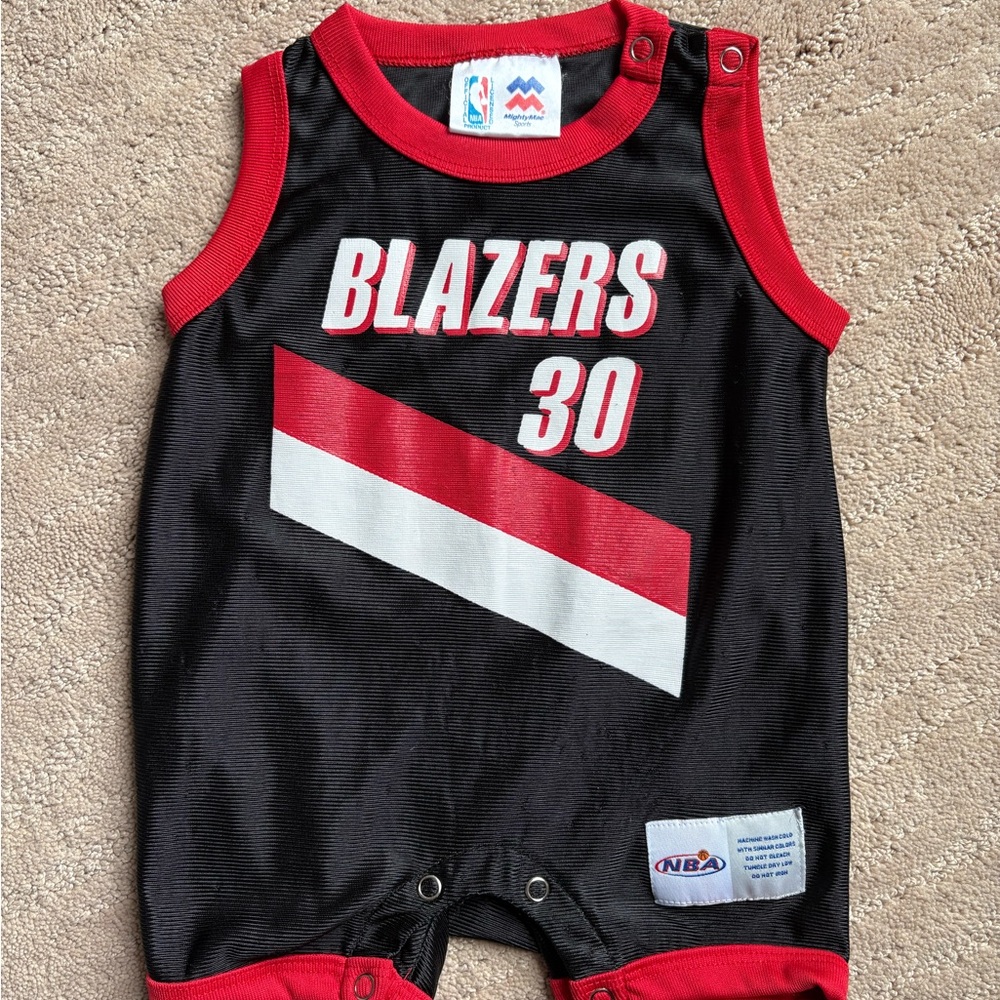 NBA Blazers Kids Romper - Black and Red
